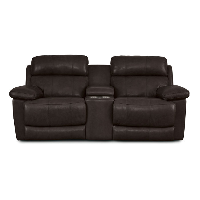 Palliser Furniture Finley 82" Leather Match Pillow Top Arm Reclining